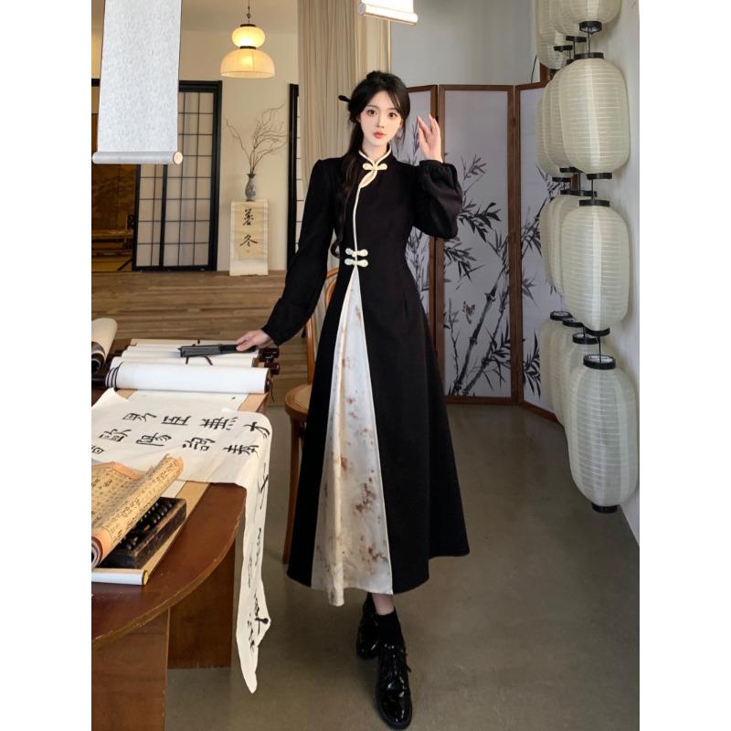 Chinese Style Retro Cheongsam Chinese Oversized Dress Long Qipao