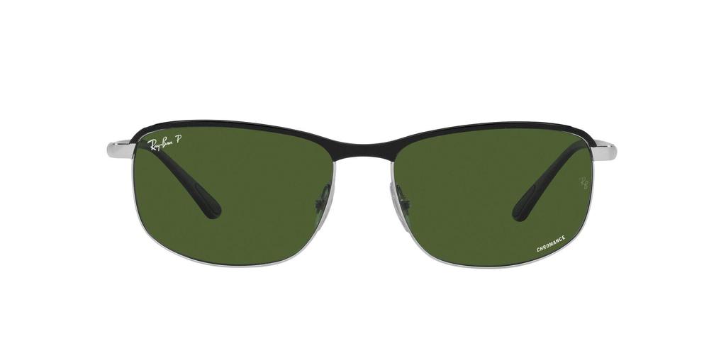 RB3671CH Sunglasses BLACK ON DARK GREEN LENS 60 Ray-Ban Men's SILVER/POLAR