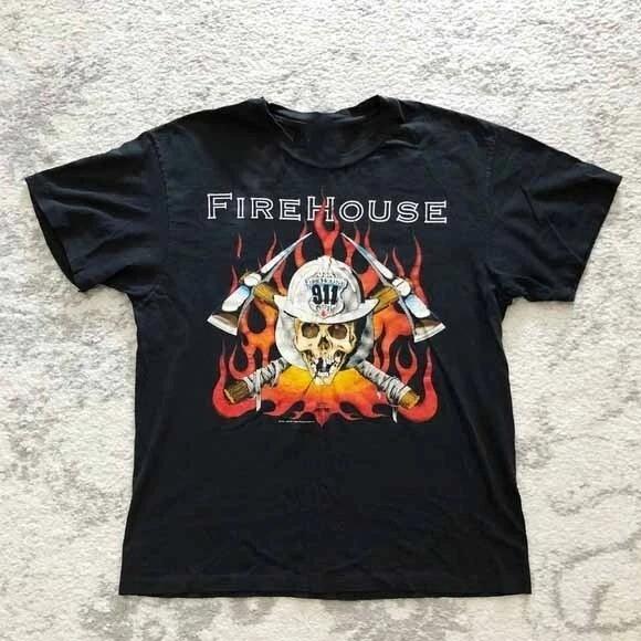Firehouse Skull and Fire Black Cotton Size S to 4XL Shirt BT2025 Unisex T-Shirt