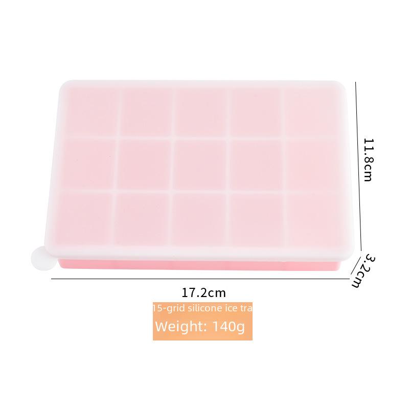 15 & 24-Grid Silicone Ice Cube Tray with Lid - Easy-Release Square Mold