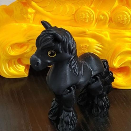 Напечатанная на 3D-принтере игрушка-непоседа в виде лошади, фигурка пони с подвижными суставами, образовательная модель статуэтки животного, настольное украшение