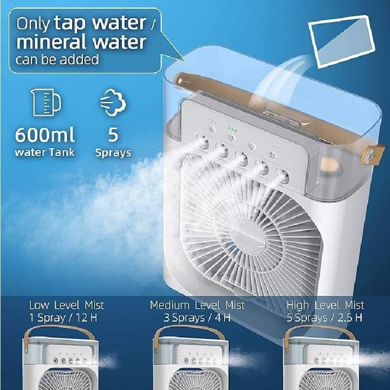 High-powered Small Fan With Cooling Mist Spray For Students And Workspaces