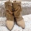 Sheepskin Version~ Pointed Cat Heel Fold Pile Boots Women's Autumn and Winter New Fashion Casual Western Boots Versatile Short Boots