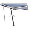 VidaXL Manual Retractable Awning with LED 300x250 Cm Blue and White 3069701