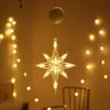 Window Sucker Holiday Lamp LED Christmas Trees Deer Bell Star Santa Hanging Garland Light Wall