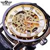 T-winner Men Relogios Skeleton Watches Brand Luxury Leather Strip Wrist Watch Men Mechanical Clock