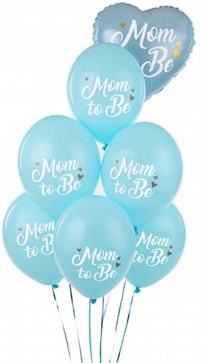 Balony Mom To Be, Pastelowy Niebieski, 30Cm, 1Szt.
