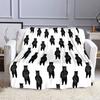 Black Bears Pattern on White Background Patterned flannel blanket perfect for the bedroom living room, sofa, or a little nap