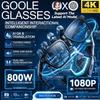 Умные очки с ИИ 4K 800 МП Камера Фото и Видео Bluetooth 5.4 и ENC Переводчик ChatGPT Очки Музыка Голосовой Помощник Очки Аккумулятор 300 мАч Солнцезащитные Очки
