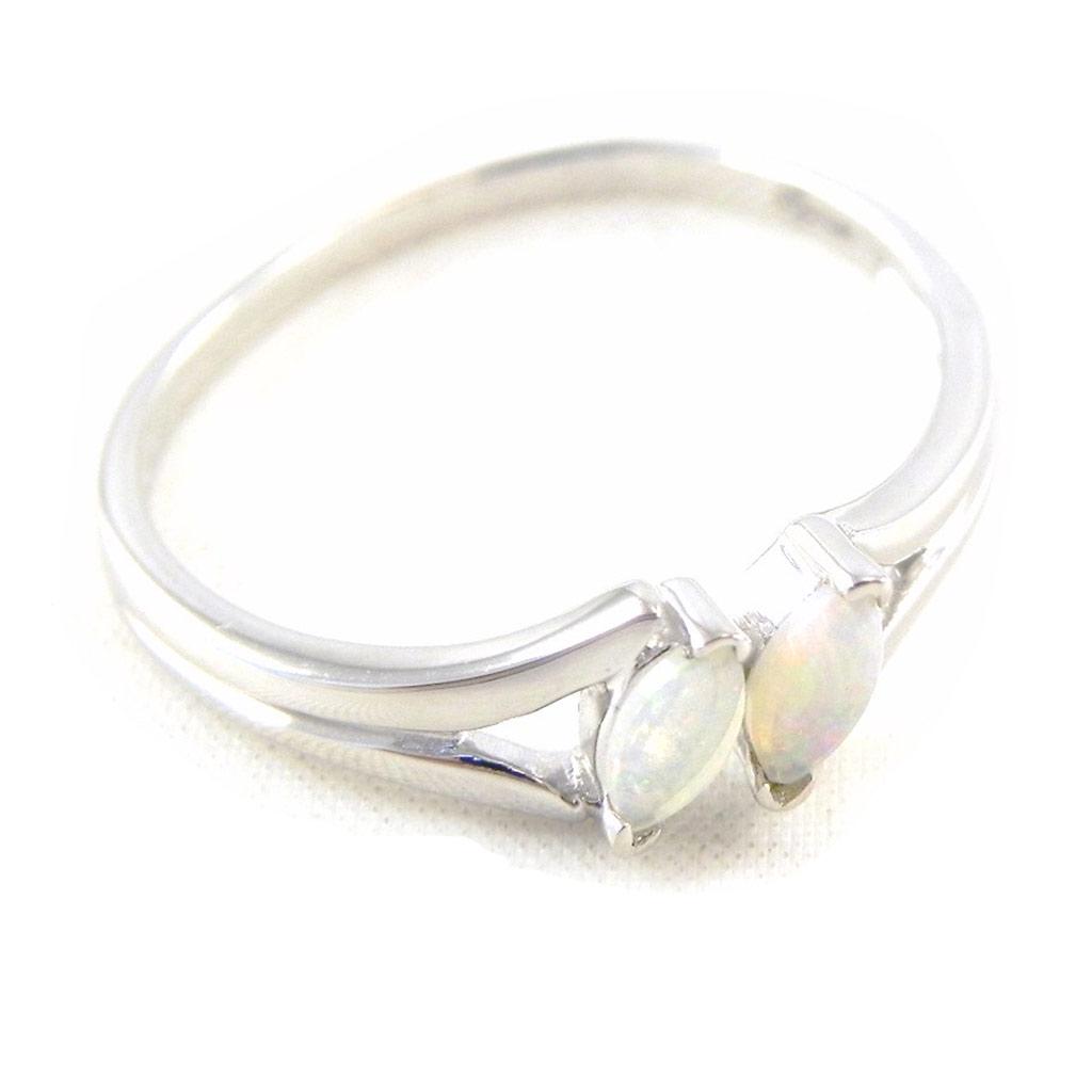 Серебряное кольцо 'Богиня Опала' Белое серебро (родий) - 5 мм