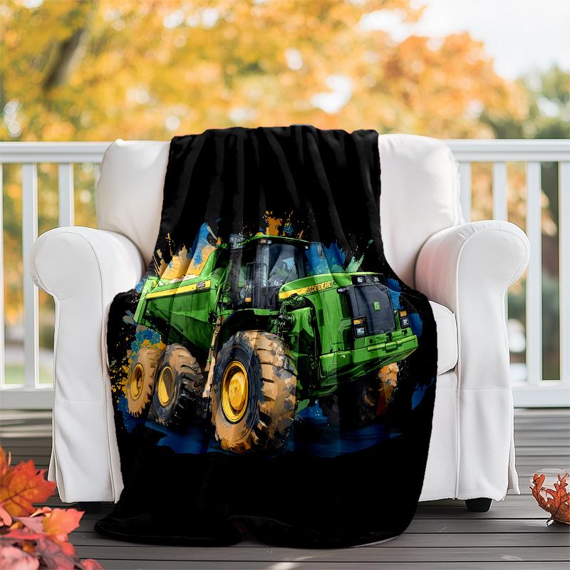 Truck Theme Printed Blanket - Perfect for Couch, Bed, Travel & Outdoor Use | Machine Washable, Cozy & Durable.