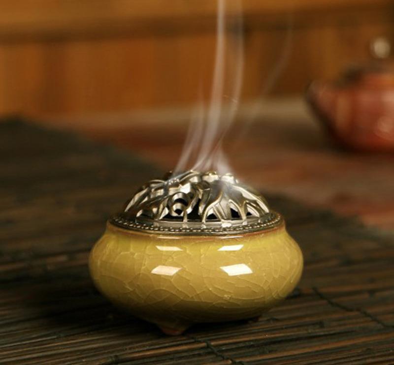 Ceramic Incense Burners Portable Porcelain Censer Buddhism Incense Holder Home Tea House Yoga Studio 20pcs Incense Gift