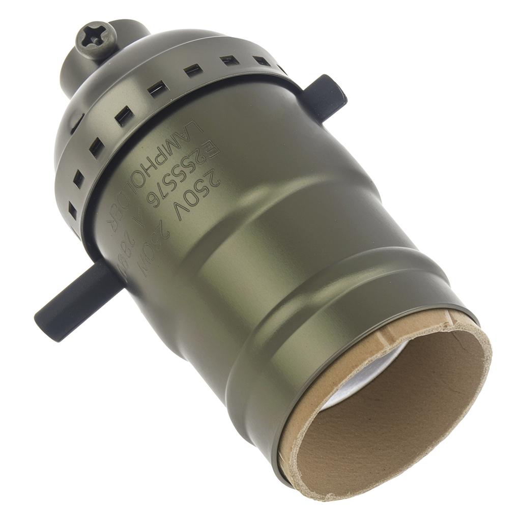 Винтажный патрон для лампы E26 E27 с проходным выключателем, замена патрона для лампы, сверхпрочный, антикварное освещение, ретро, простая установка