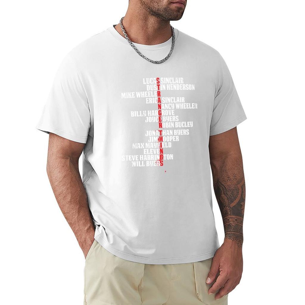 Stranger Acronim Names Gift for Science Fiction Lovers T-Shirt plus size clothes designer shirts black t-shirts for men