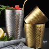 Double-Wall 304 Stainless Steel Mug Hammer Diamond Texture Coffee Mug Beer Cup Water Mugs Double-Wall Prevents Scalding