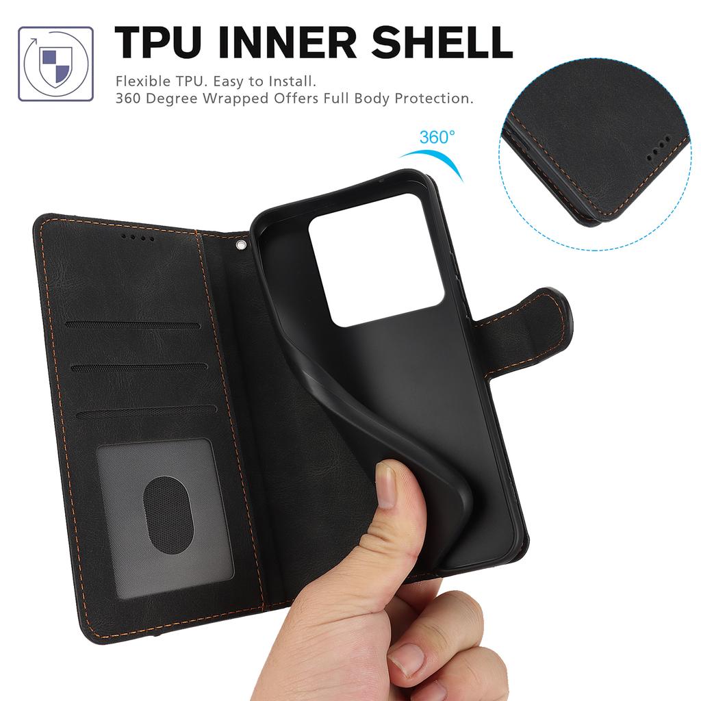 Для Xiaomi 14T Pro Чехол из ПУ кожи Чехол для телефона с кошельком Подставка Вид