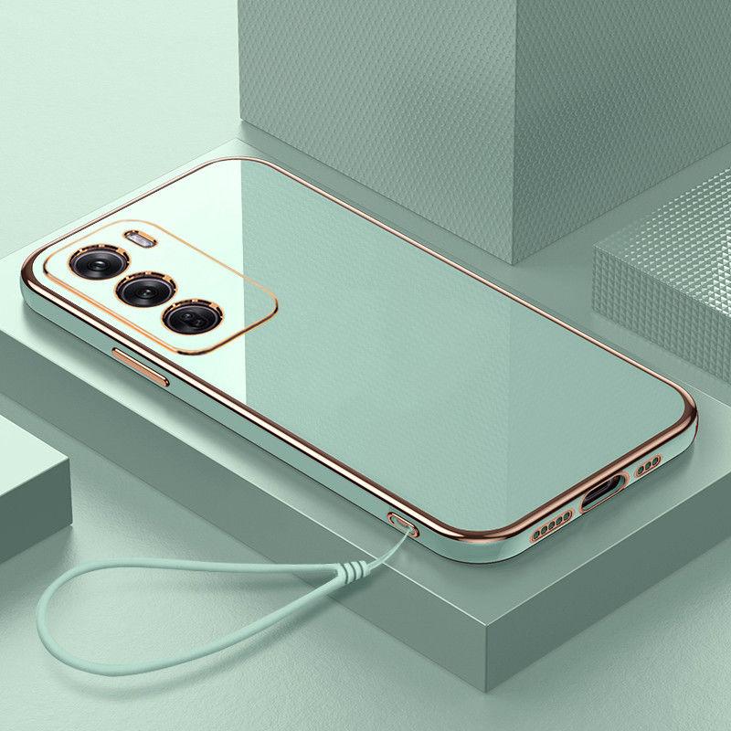 Для чехла OPPO Reno 12 Pro Роскошное квадратное покрытие Чехол для телефона OPPO Reno 12 Ударопрочная силиконовая задняя крышка Fundas