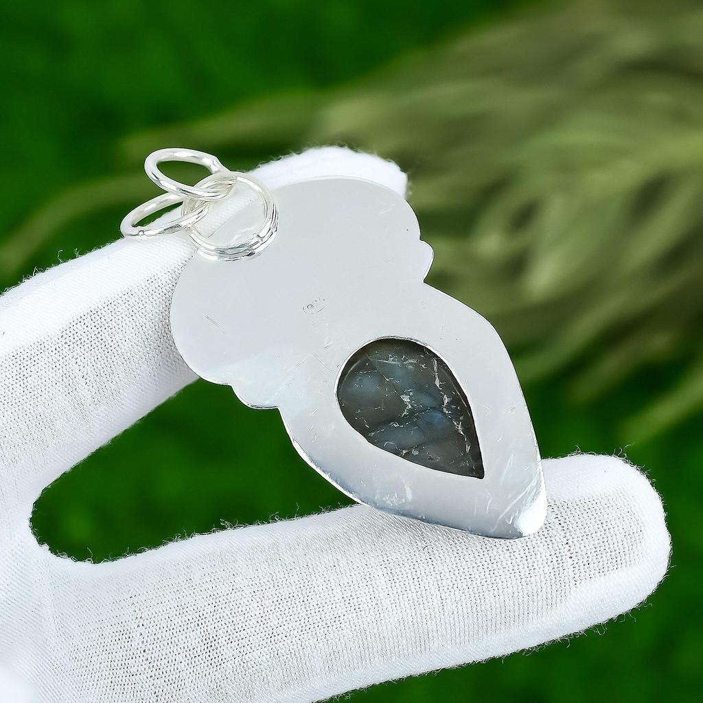 Friendship Day Deal Natural Labradorite 925 Silver Wife Handmade Pendant Jewelry