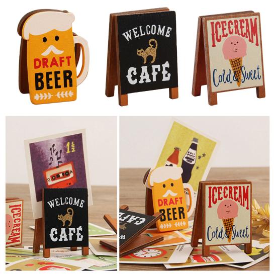 Декоративный держатель для карточек Прочный захват Дерево Все сочетается Вертикальный зажим для заметок