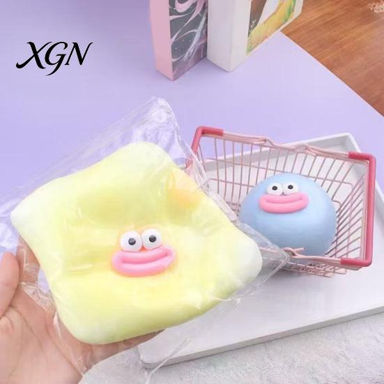 Steamed Bun Squeeze Toy Cartoon Sausage Mouth Stress Ball Big Eyes Relief Fidget Soft Stretchy Decompression Dumpling Desk Anti-stress