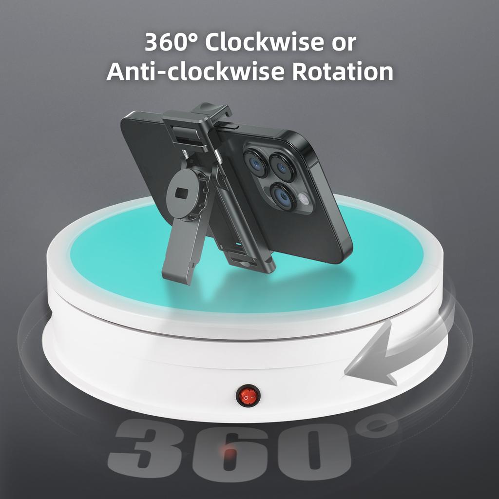 30CM/11.8in Motorized Rotating Display Stand with RGB Light Display Base 360 Degrees Rotatable Electric