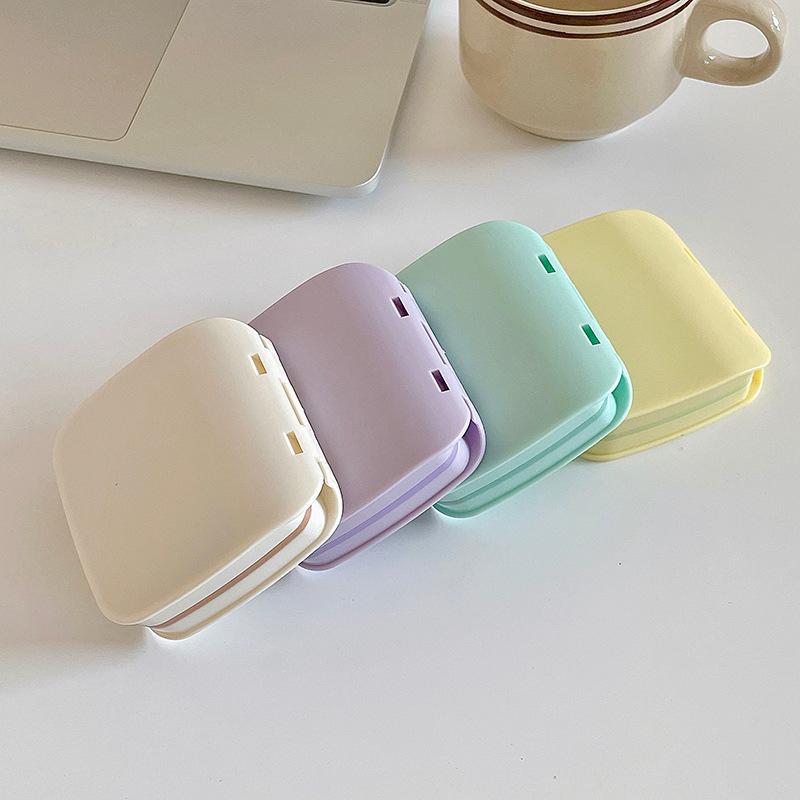 Конфетный одноцветный футляр для контактных линз, пластиковая цветная коробка для контактных линз, портативная коробка для хранения контактных линз, мини-коробка для ухода