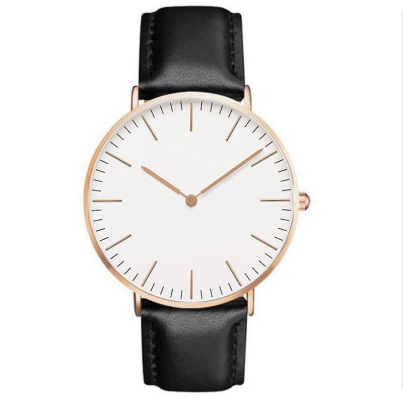 Simple Elegant Watch for Women  Pink White Leather Watchband Dress Lady Wrist Watches Casual Female Clock  Montre Femme