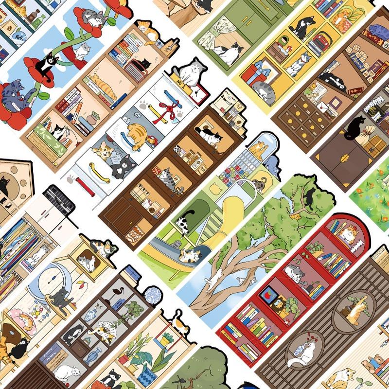 30 шт. картонные закладки для книг «Жизнь кота» из мультфильмов «Сделай сам», креативные материалы для вечеринок, подарки для детей, сувениры для студенческих вечеринок