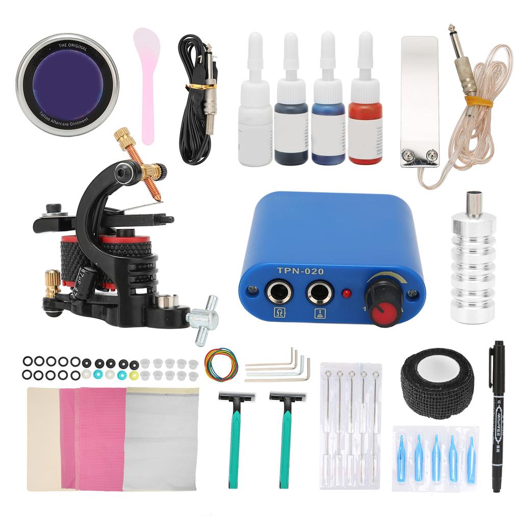 Tattoo Machine Kit Professional Tattoo Kit Coils Tattoo Machine Grommet Clip Cord for Beginner