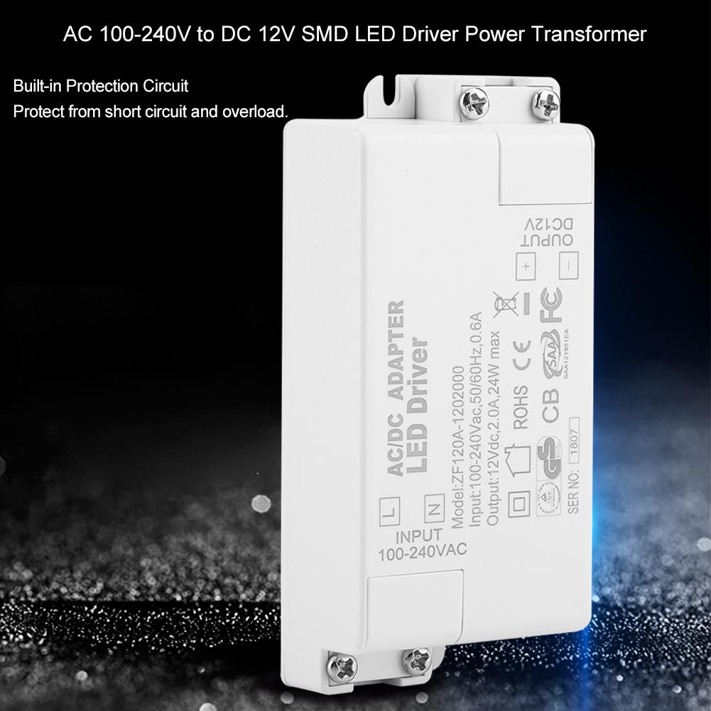 AC 100 240V To 12V LED Driver 12W Constant Voltage Power Supply Adapter For SMD LED Strip Light Home Lighting