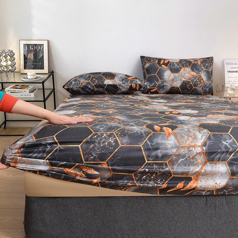 1Pc Fitted Sheet Non-Slip Bedsheets Printed Mattress Cover 99/138/153/182/198Cm Bed Linen Sabanas Para Cama (No Pillowcase)