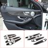 Мягкое углеродное волокно для Mercedes Benz C GLC Class W205 2014- Панели декоративной отделки внутренней двери Накладки Автомобильные аксессуары