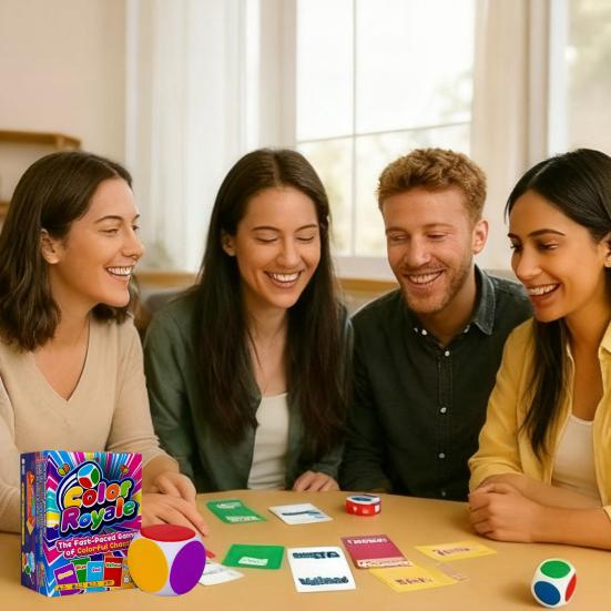 Fast-paced Card Game with Foam Ball Kids Adults Family Party Night Color Matching Game Reaction Training 2-8 Players Interactive Board Game