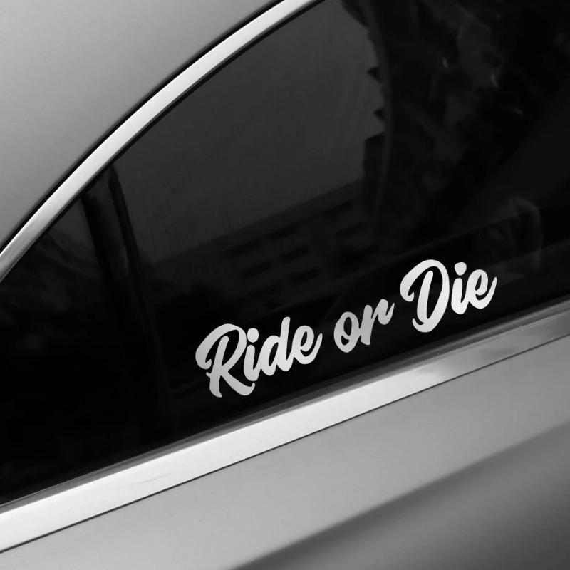 16.6x4см Автомобильная наклейка Ride or Die Светоотражающая Виниловая Пленка на Окно Наклейки для Грузовика Мотоцикла Фургона Пикапа Декоративные Аксессуары