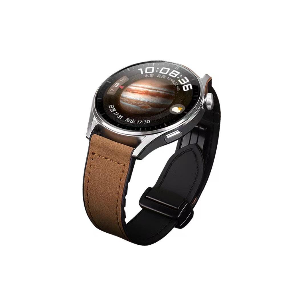 Ремешок из кожи Crazy Horse с магнитной застежкой для Huawei GT4/3/2 и Apple Watch
