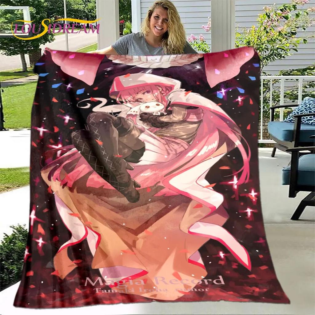 Puella Magi Madoka Magica Cartoon Soft Plush Blanket,Flannel Blanket Throw Blanket for Living Room Bedroom Bed Sofa Picnic Cover