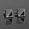 3D stripe Black Enamel triangle Square Cufflinks women French Shirt personality Cuff Link Office Party Club Men Cufflink Jewelry