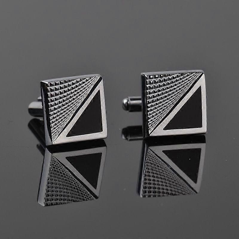 3D stripe Black Enamel triangle Square Cufflinks women French Shirt personality Cuff Link Office Party Club Men Cufflink Jewelry