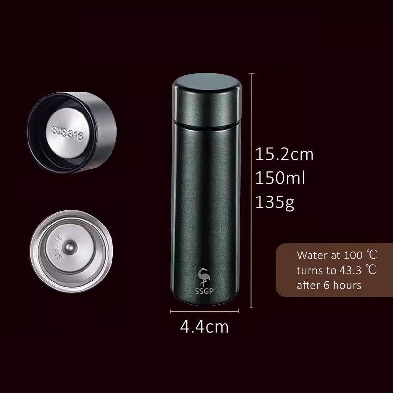 LFGB сертифицированный 316 нержавеющая сталь 140 мл мини термос 99,9% антибактериальный карманный бутылка для воды кофейная чашка для женщин и девочек
