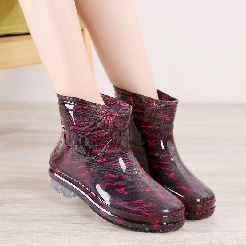 Nonslip waterproof shoes water boots velvet cotton rain shoes rain boots cover shoes women adult fashion warm high tube rain shoes women