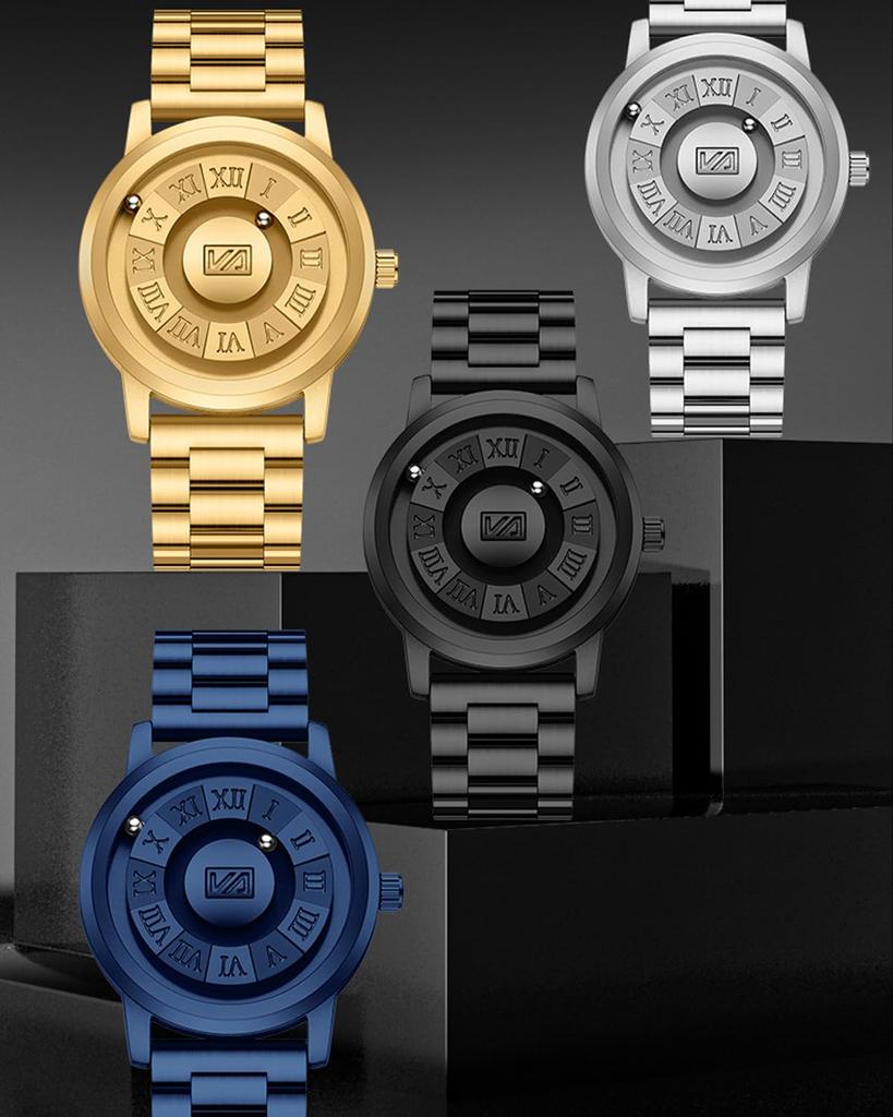 Представляем мужские наручные часы с магнитным плавающим шариком, часы в стиле Black Tech, сочетающие дизайн и функциональность. (2901H)