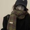 Vintage Green Plaid Pattern Scarf Ladies Season Personality Sense Of Luxury Warm Shawl Scarf New