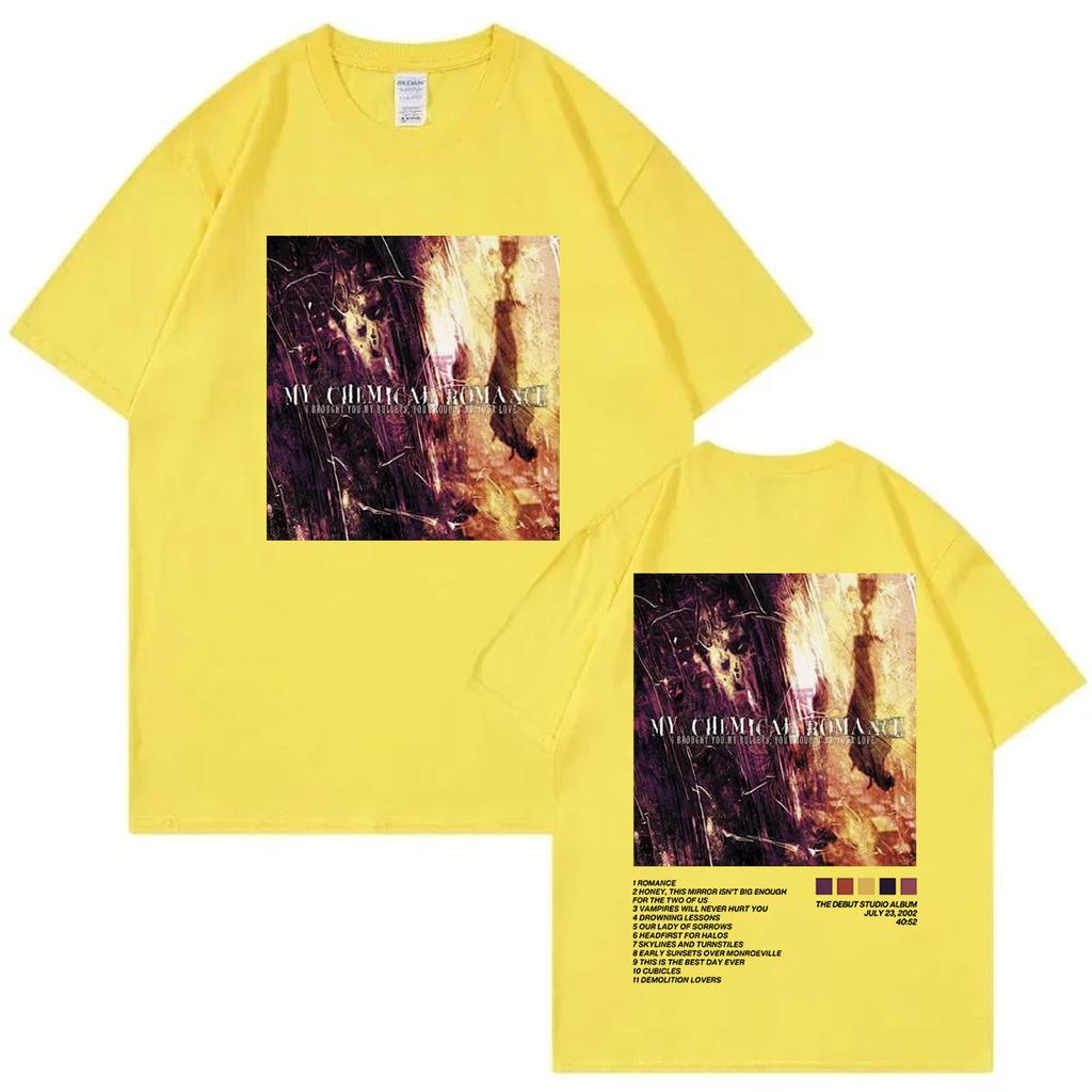 Rock Band My Chemical RoUnisexce Album Poster Print Tshirt Harajuku Rock Oversized Tshirts Unisexs Womens Fashion Vintage T Shirts