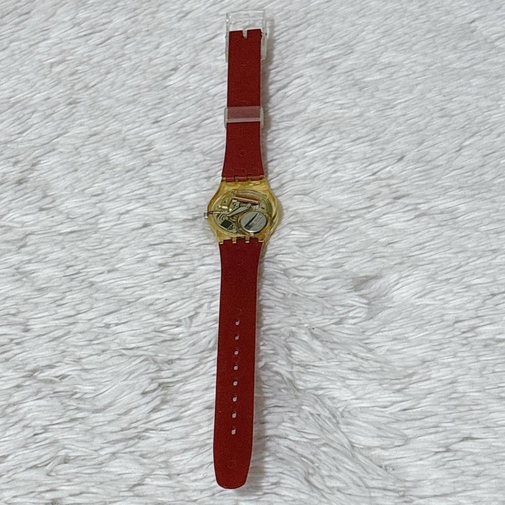 Б/У SWATCH Swatch 1991 Женские часы с корпусом Батарея заменена Рабочие Красные Винтаж Y2K Кварцевые