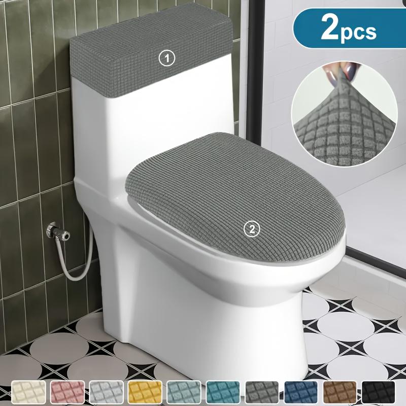 2pcs elastic corn kernels toilet seat cover fresh solid color bathroom sanitary napkin cover suitable for all seasons wrapped U-shaped adapter