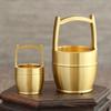 Micro Landscape Non-fading Cute Eye-catching Copper Bucket of Golden Ornament Mini Brass
