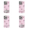 Pink Bow for IPhone 16 for Apple Phone Case 15 Feather Yarn Borderless 14 Ultra Thin 13 Bracket 12