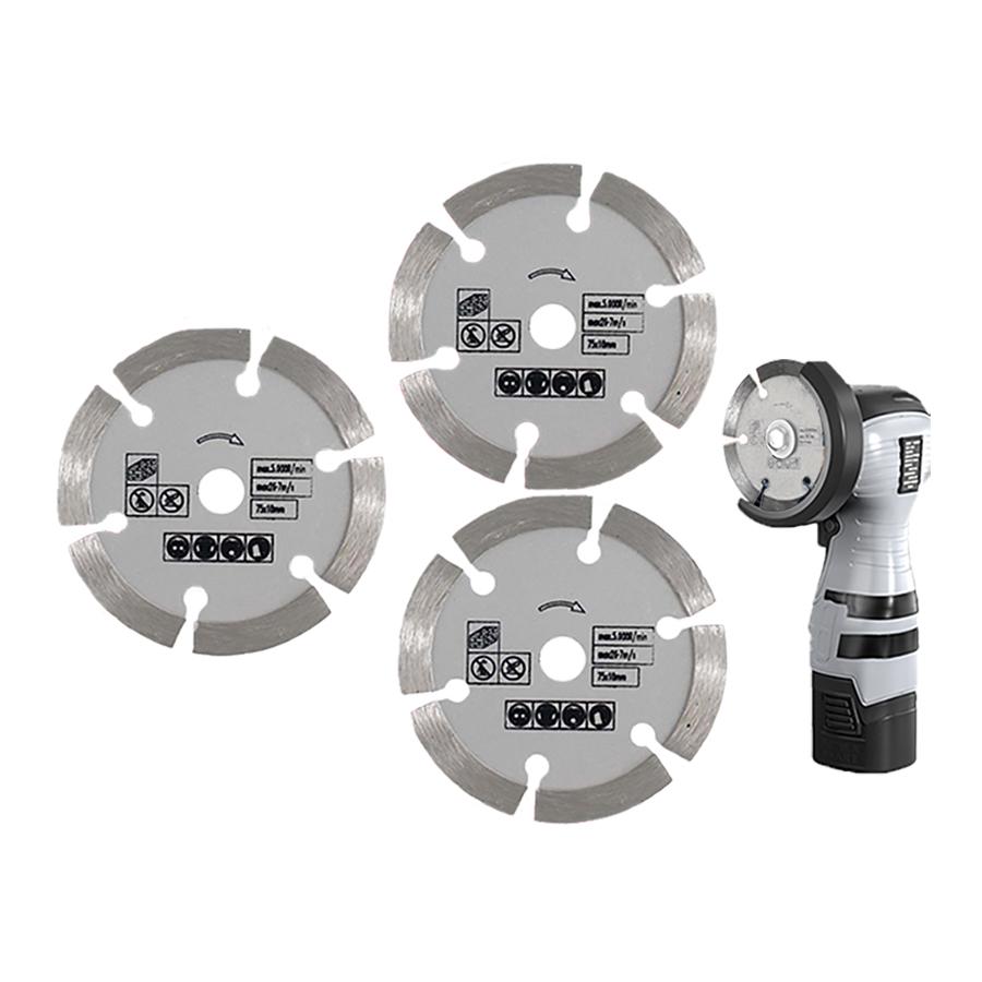 3-дюймовый режущий диск для доломита 75*2,0*10 мм, шлифовальный круг, пильный диск для угловой шлифовальной машины, для резки плитки, керамики, бетона, мрамора