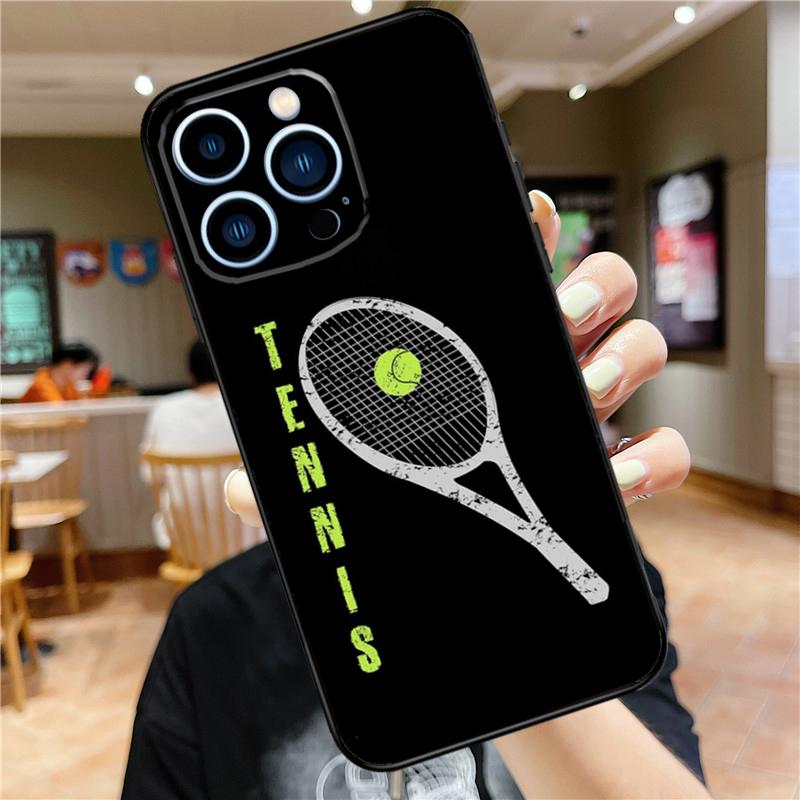 Tennis Ball Rackets Case For iPhone 17 16 14 13 12 11 15 Pro Max Mini Plus 16e 17 Air Bumper Cover Accessories
