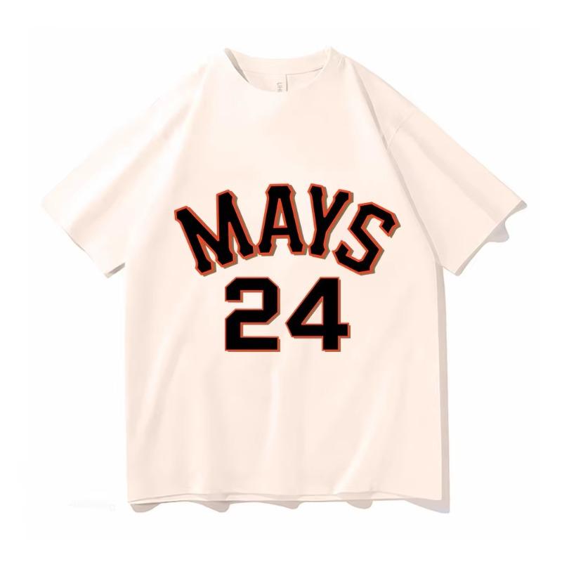 Baseball Willie Mays Print Man T-Shirts Graphic Street Tees High-Quality Sports Tees Clothing Cute Hip Hop Short Sleeve Costumes
